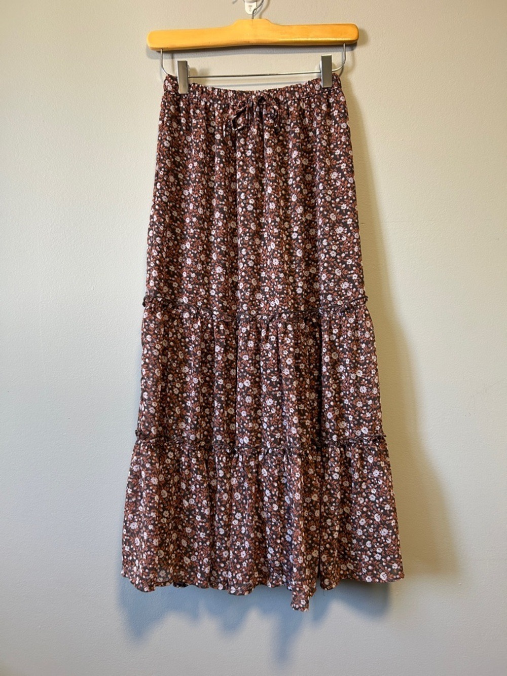 Aerie Midi Skirt Floral Tiered XS - Picture 2 of 12